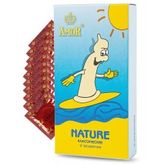 Классические презервативы AMOR Nature  Яркая линия  - 10 шт.